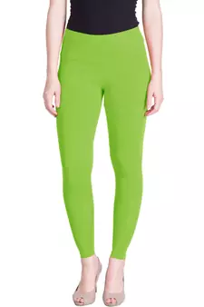  Lyra Light Green Free Size Ankle Leggings
