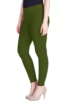  Lyra Army Green Free Size Ankle Leggings