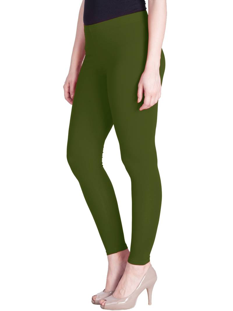  Lyra Army Green Free Size Ankle Leggings