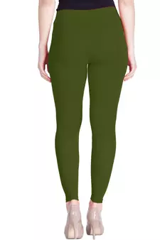  Lyra Army Green Free Size Ankle Leggings