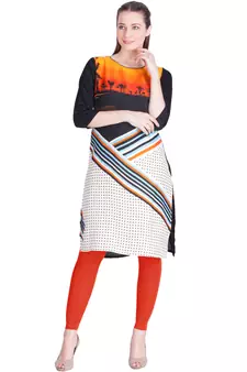  Lyra Squash Orange Free Size Ankle Leggings