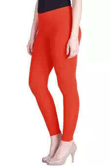 Lyra Squash Orange Free Size Ankle Leggings