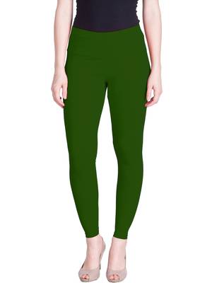  Lyra Basil Green Free Size Ankle Leggings 1