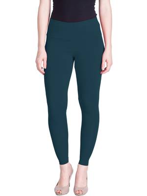 Lux Lyra Pine Green Free Size Ankle Leggings 1