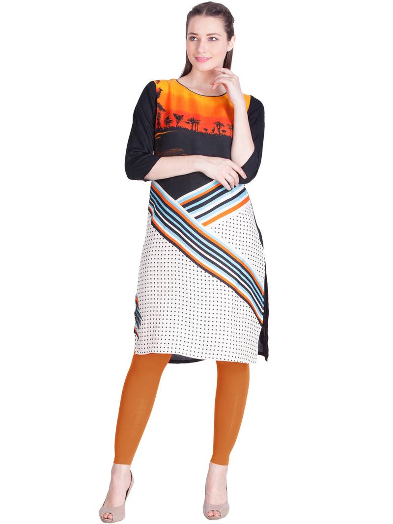  Lyra Fire Orange Free Size Ankle Leggings