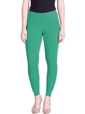  Lyra Emerald Green Free Size Ankle Leggings 1