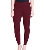  Lyra Medium Maroon Free Size Ankle Leggings