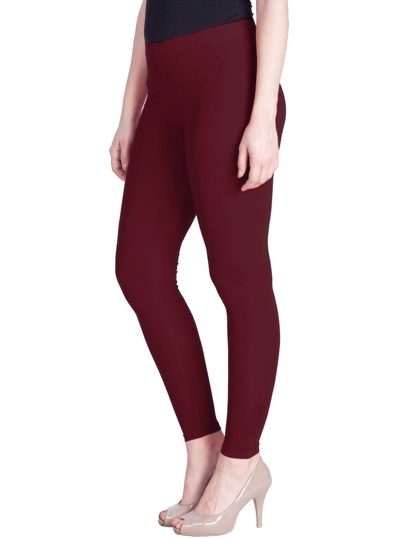  Lyra Medium Maroon Free Size Ankle Leggings