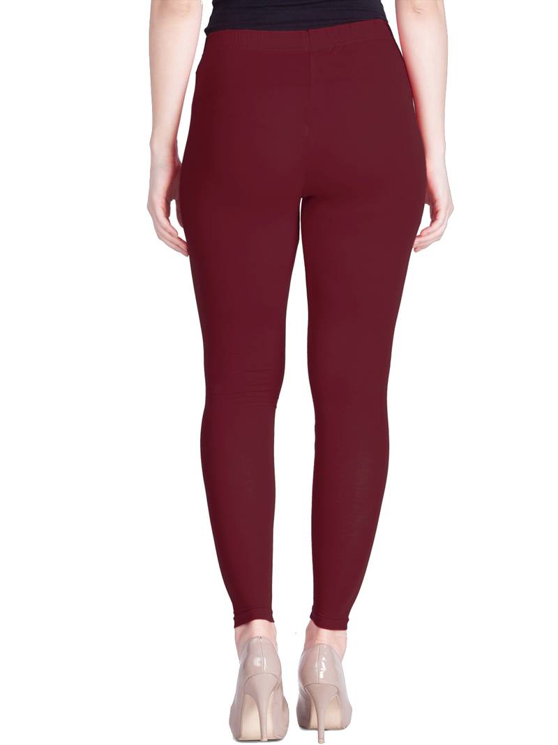  Lyra Medium Maroon Free Size Ankle Leggings