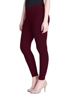  Lyra Burgundy Free Size Ankle Leggings 3