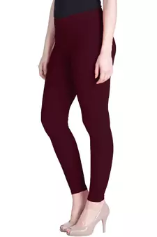  Lyra Burgundy Free Size Ankle Leggings