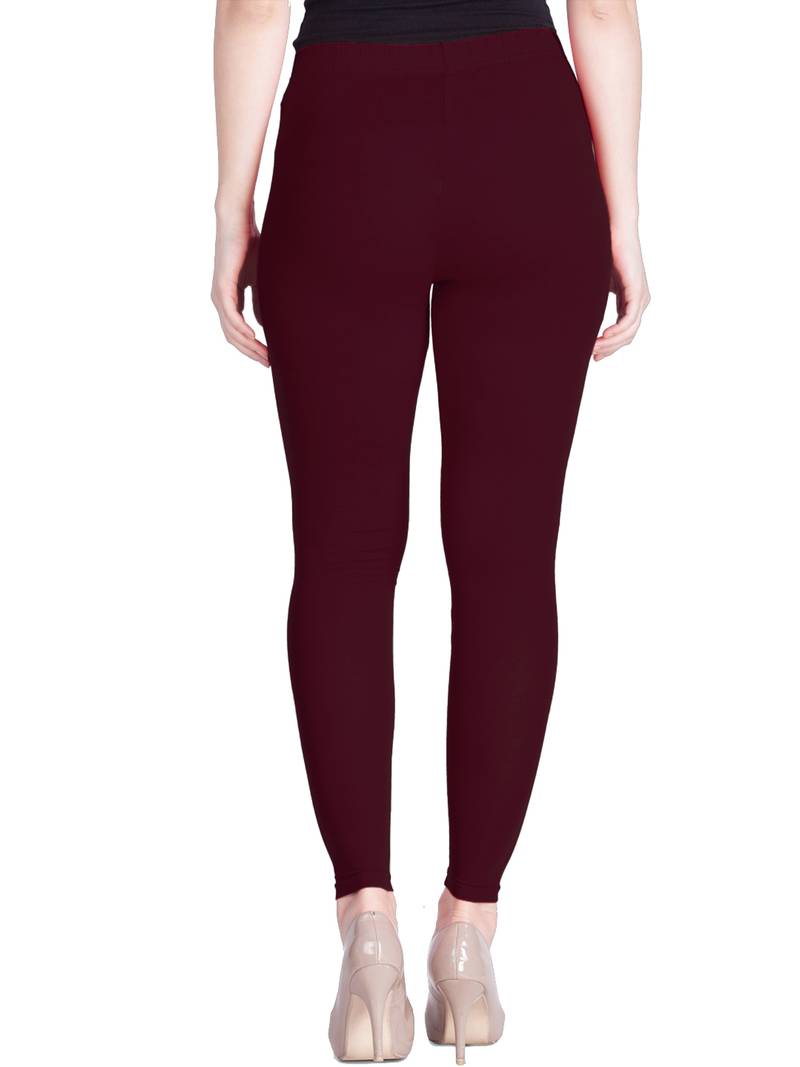  Lyra Burgundy Free Size Ankle Leggings