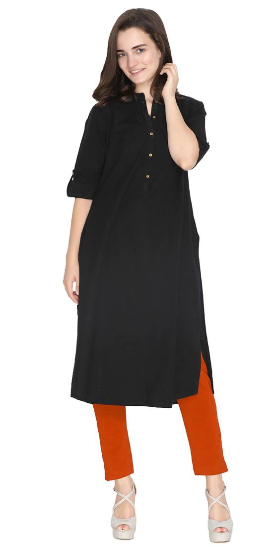  Lyra Rich Orange Free Size Kurti Pant