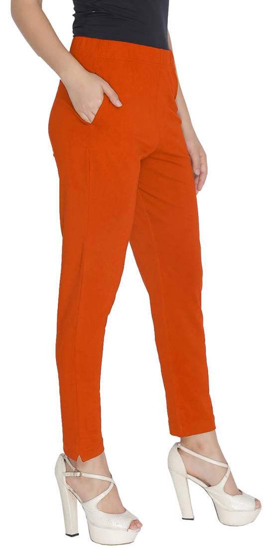  Lyra Rich Orange Free Size Kurti Pant
