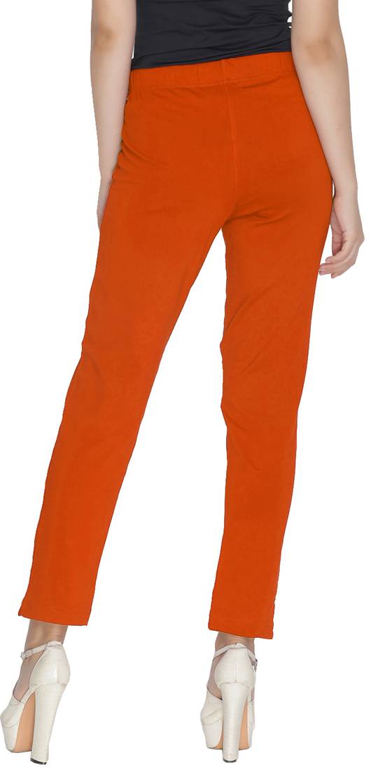  Lyra Rich Orange Free Size Kurti Pant