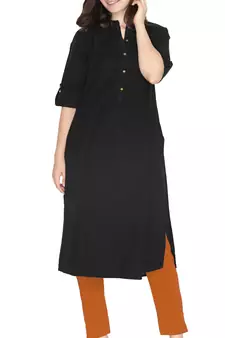  Lyra Fire Orange Free Size Kurti Pant
