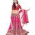 Pink embroidered net unstitched bridal-lehengas