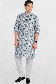 Shiwam Ethnix Men's Inde Print Kurta Set