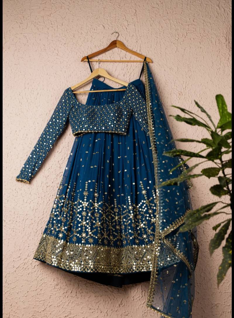 Morpiece Embriodered Lehenga Choli With Dupatta and Unstiched Blouse Piece.