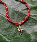 Letter Y Name Rakhi Alphabet Gold Plated Customized AD Pendant Raksha Bandhan