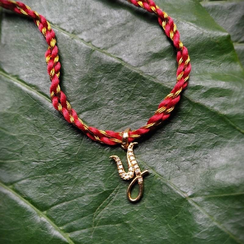 Letter Y Name Rakhi Alphabet Gold Plated Customized AD Pendant Raksha Bandhan