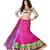 Pink embroidered net unstitched lehenga-choli