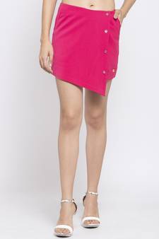 Pink plain viscose shorts