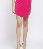 Pink plain viscose shorts