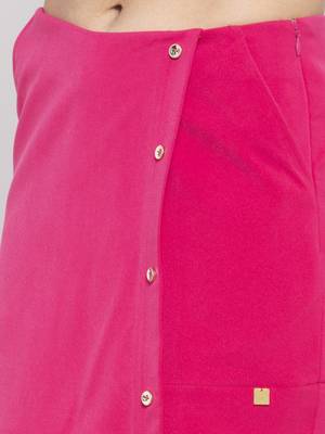 Pink plain viscose shorts 2