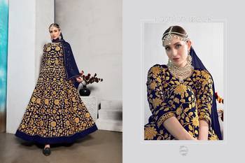 Blue Long Anarkali Georgette Salwar Suit With Embroidery  3