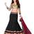 Black embroidered net unstitched lehenga-choli