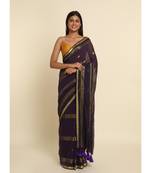 Suta Purple Woven Design Cotton Blend Saree