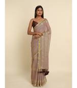 Suta Beige Woven Design Cotton Blend Saree