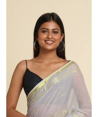 Suta Grey Woven Design Cotton Blend Saree 1