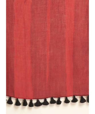 Suta Maroon Striped Cotton Blend Saree 11