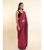 Suta Pink Dyed Cotton Blend Saree