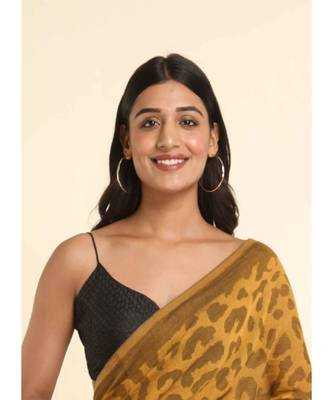 Suta Mustard Printed Cotton Blend Saree 2