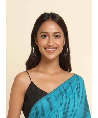 Suta Blue Dyed Cotton Blend Saree 5