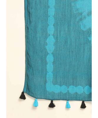 Suta Blue Dyed Cotton Blend Saree 11