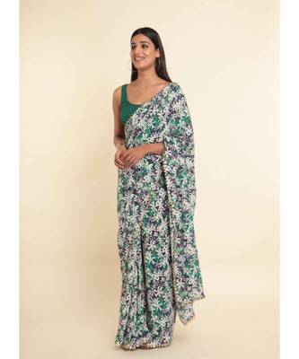 Suta Multi Printed Liva Saree 7