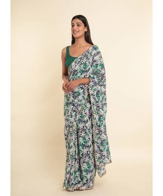 Suta Multi Printed Liva Saree 8