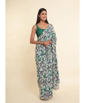 Suta Multi Printed Liva Saree 10