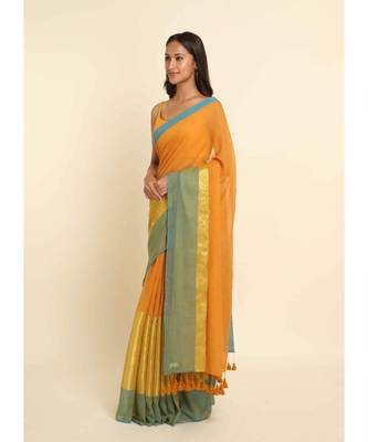 Suta Multi Solid Cotton Blend Saree 1