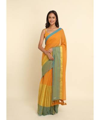 Suta Multi Solid Cotton Blend Saree 2