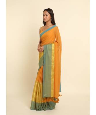 Suta Multi Solid Cotton Blend Saree 3