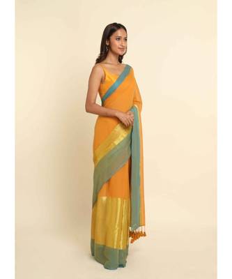 Suta Multi Solid Cotton Blend Saree 5