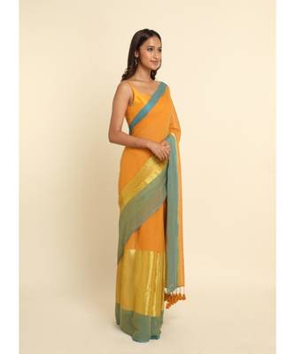 Suta Multi Solid Cotton Blend Saree 6