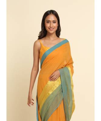 Suta Multi Solid Cotton Blend Saree 8