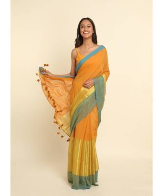 Suta Multi Solid Cotton Blend Saree 10