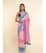 Suta Multi Colourblocked Cotton Blend Saree